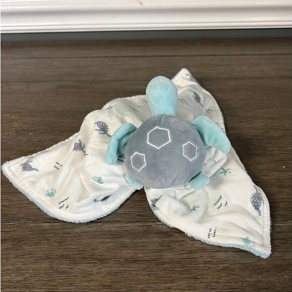 Carters Just One You Aqua & Grey Sea Turtle Lovey - Picture 2 of 5